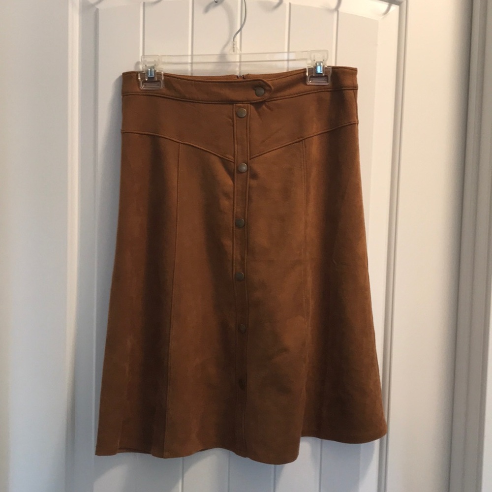 Boheme faux suede knee length skirt